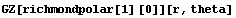 GZ[richmondpolar[1] [0]][r, theta]