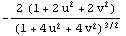-(2 (1 + 2 u^2 + 2 v^2))/(1 + 4 u^2 + 4 v^2)^(3/2)