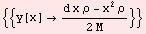 {{y[x]  (d x ρ - x^2 ρ)/(2 M)}}