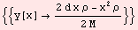 {{y[x]  (2 d x ρ - x^2 ρ)/(2 M)}}